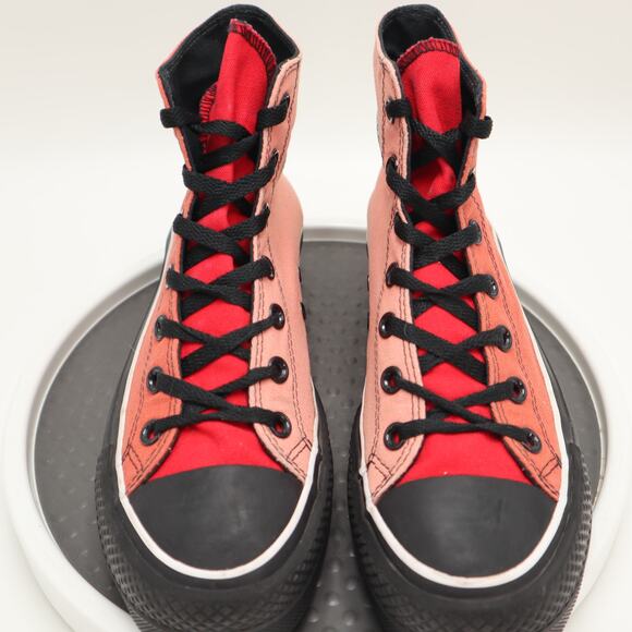 Converse CTAS Womens Platform Hi Top Shoes Size 8.5 Pink Red Black Sneakers - Picture 5 of 16